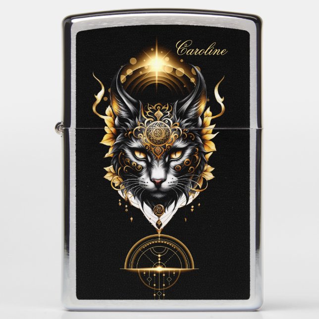 Wonderful black cat. zippo lighter (Front)