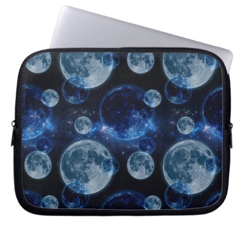 Wonderful Blue moon in the space Laptop Sleeve