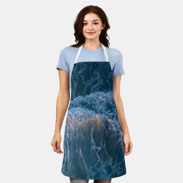 Wonderful Blue Waves Apron (Worn)