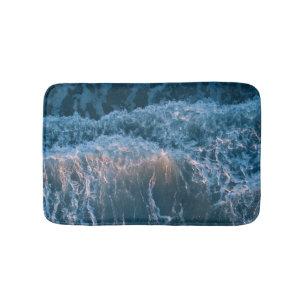 Wonderful Blue Waves Bath Mat