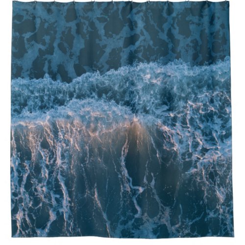 Wonderful Blue Waves Shower Curtain