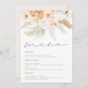 Wonderful Blush, Gold & Ivory Wedding Menu