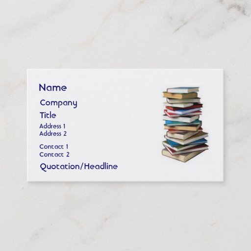 Customizable Wonderful Books, Business Card Template