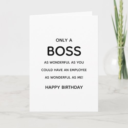 wonderful bossmanager funny birthday card