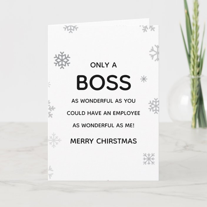 Wonderful Boss Manager Funny Christmas Card Zazzle Com