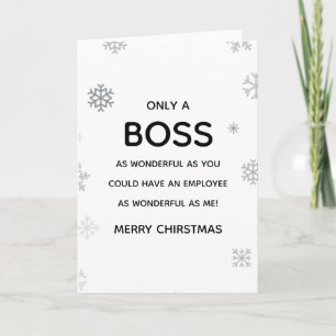 wonderful boss/manager funny Christmas Card