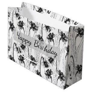 Wonderful Botanical Floral Design Large Gift Bag