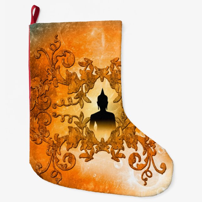 Wonderful buddha large christmas stocking (Front)