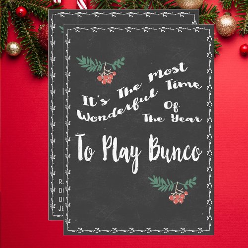 Wonderful Bunco Christmas Theme Invitation