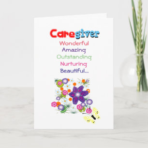 Wonderful Caregiver Letterpress Thank You Card