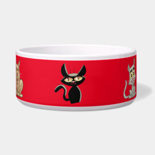 Wonderful Cartoon Cats Bowl
