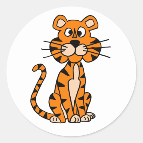 Wonderful Cartoon Tiger Design Classic Round Sticker