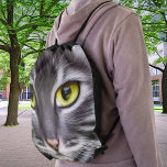 Wonderful cat in portrait  drawstring bag