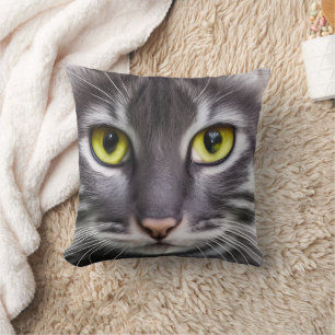 Wonderful cat in portrait throw pillow