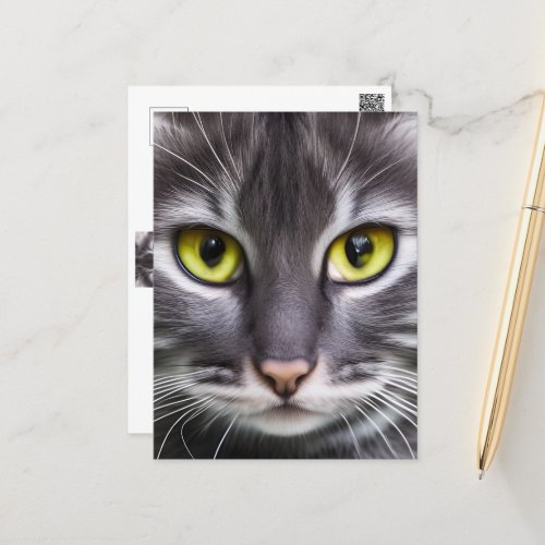 Wonderful cat portrait    postcard