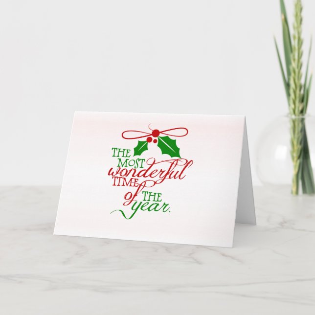 Wonderful Christmas Holiday Greeting Card (Front)