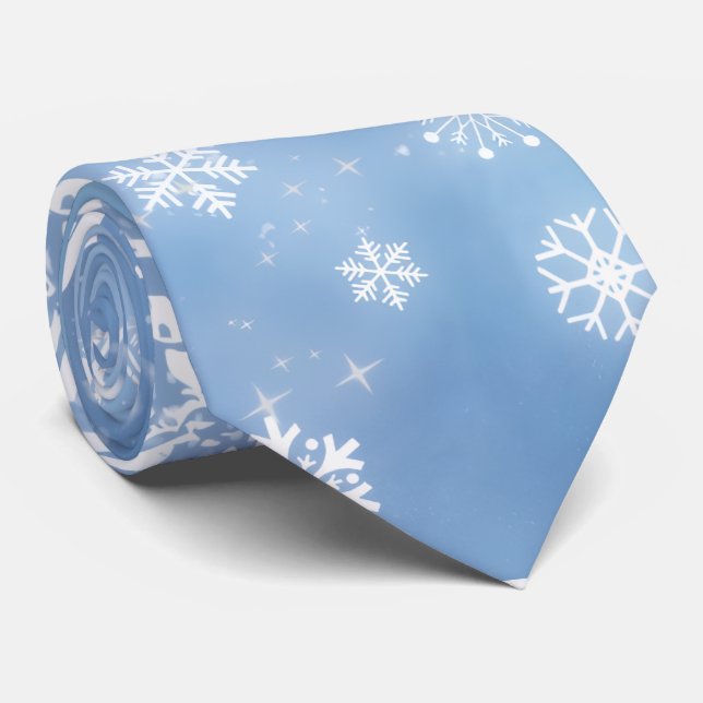 Wonderful Christmas Snow Neck Tie (Rolled)