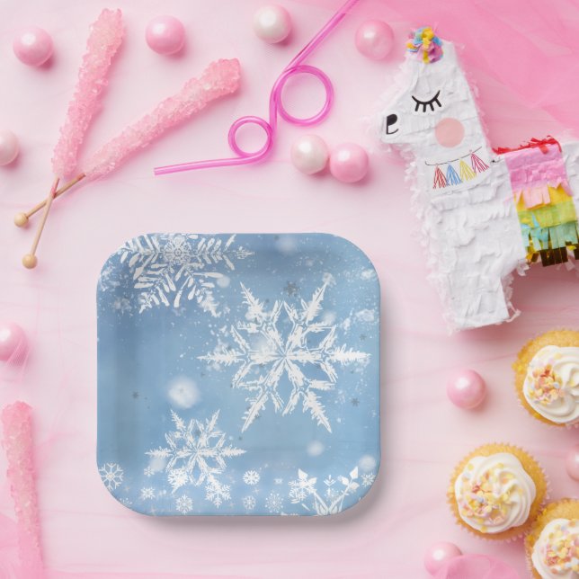 Wonderful Christmas Snow Paper Plates (Party)