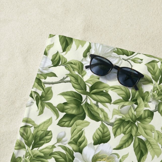 Wonderful classic floral pattern beach towel (In Situ)
