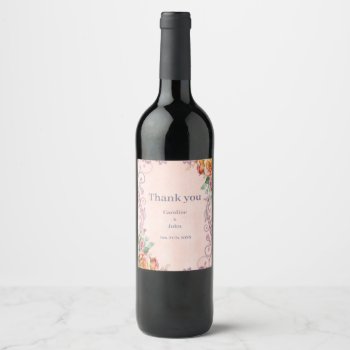 Wonderful Colorful Roses And Heart Wine Label by stylishdesign1 at Zazzle