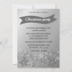 Wonderful, Cool Silver Sparkly Christmas  Invitation