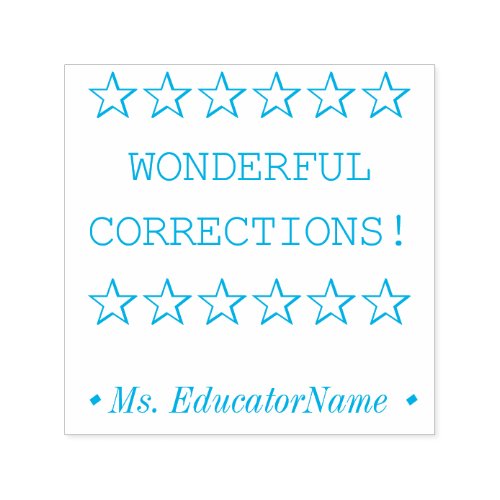 WONDERFUL CORRECTIONS Grading Rubber Stamp