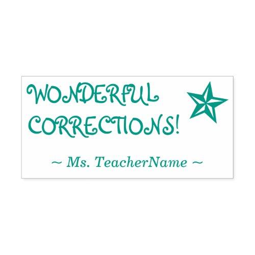 WONDERFUL CORRECTIONS Instructor Rubber Stamp