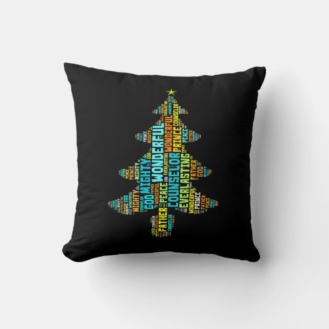 Wonderful Counselor Mighty God Prince of Peace Throw Pillow (Front)
