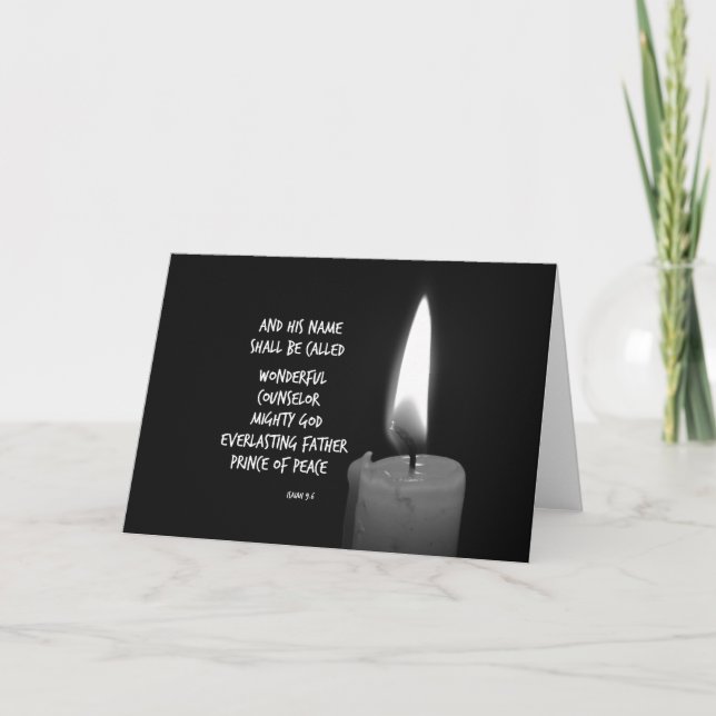 Wonderful Counselor Prince of Peace Scripture Holiday Card (Front)