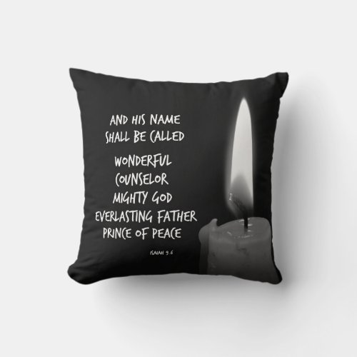 Wonderful Counselor Prince of Peace Scripture Throw Pillow