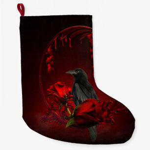 Wonderful crow large christmas stocking