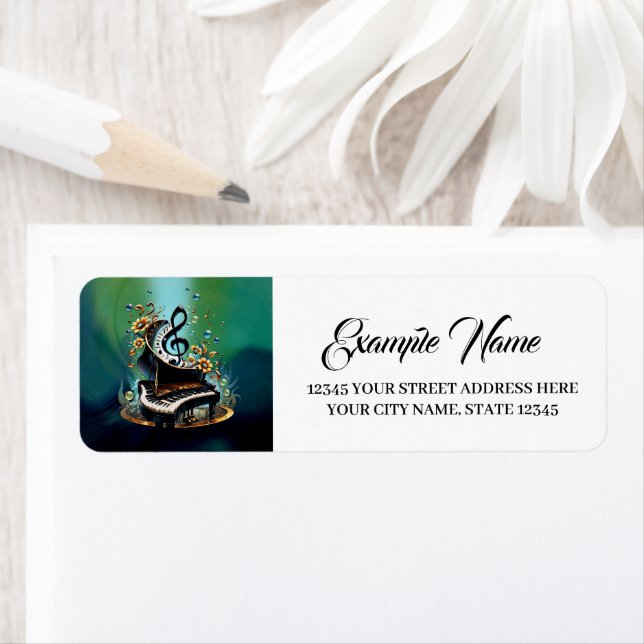 Wonderful curved fantasy piano  label (Insitu)