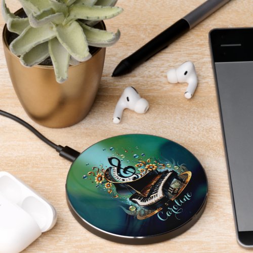 Wonderful curved fantasy piano wireless charger 