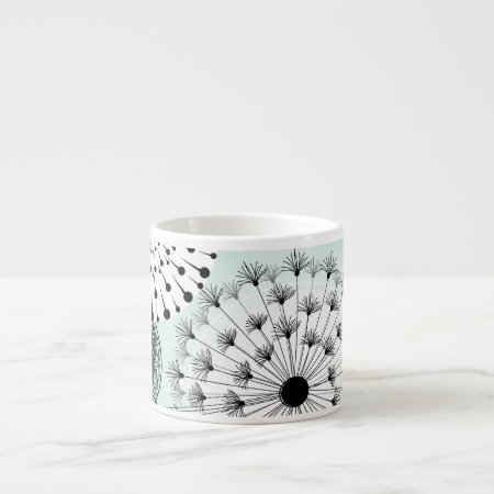 Wonderful Dandelions Blue Espresso Mug