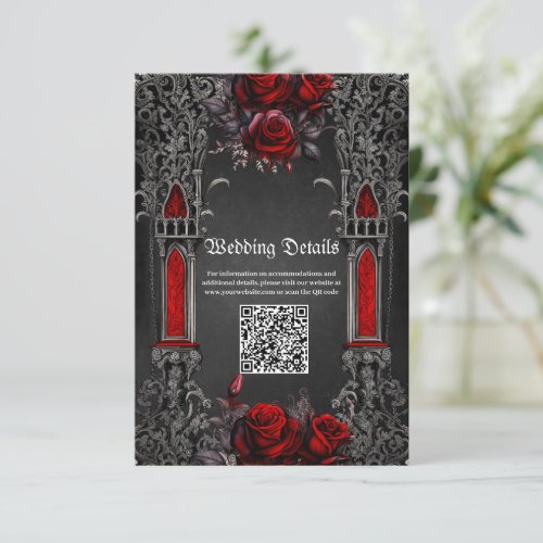 Wonderful dark gothic wedding design enclosure card