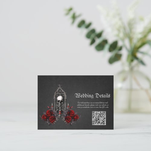 Wonderful dark gothic wedding design enclosure card