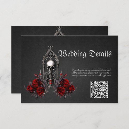 Wonderful dark gothic wedding design enclosure card