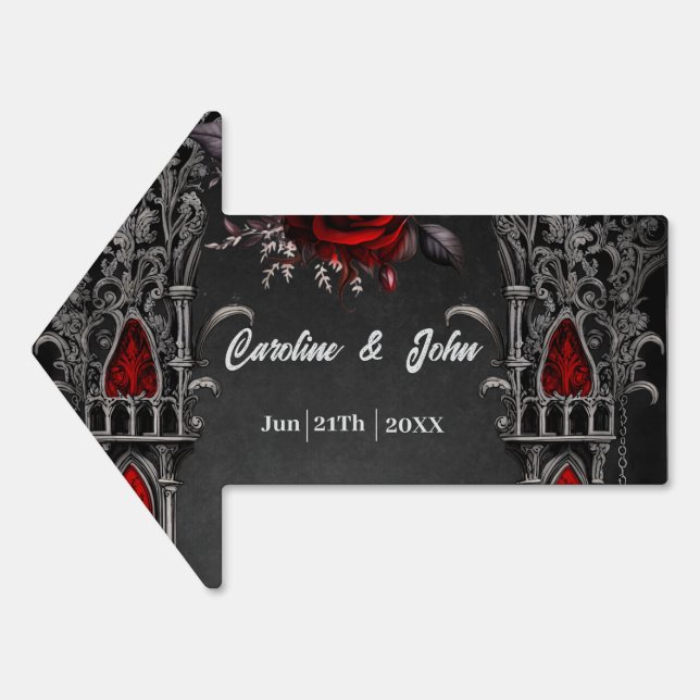 Wonderful dark gothic wedding design.  sign (Front)