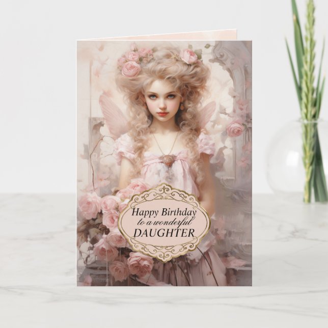 Wonderful Daughter Birthday Girl Holiday Card (Front)
