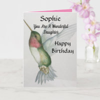 Wonderful Daughter Birthday Sweet Hummingbird