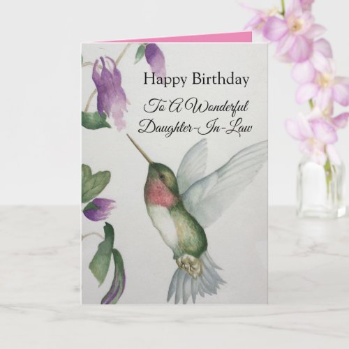 Wonderful Daughter_In_Law Birthday Hummingbird Card