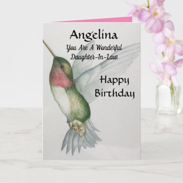 Wonderful Daughter-In-Law Birthday Sweet Bird Card (Orchid)