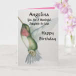 Wonderful Daughter-In-Law Birthday Sweet Bird Card<br><div class="desc">Celebrate your daughter-in-law's birthday with a lovely hummingbird watercolor card. Designed with soft colors of cream,  green and pink,  the realistic ruby throated hummingbird painting is elegant and stylish. Perfect for a woman who loves birds and beautiful pictures of nature.</div>