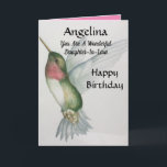 Wonderful Daughter-In-Law Birthday Sweet Bird Card<br><div class="desc">Celebrate your daughter-in-law's birthday with a lovely hummingbird watercolor card. Designed with soft colors of cream,  green and pink,  the realistic ruby throated hummingbird painting is elegant and stylish. Perfect for a woman who loves birds and beautiful pictures of nature.</div>