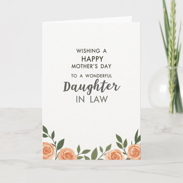 Wonderful Daughter In Law Card (Front)