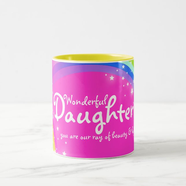 Wonderful Daughter rainbow pink mug (Center)