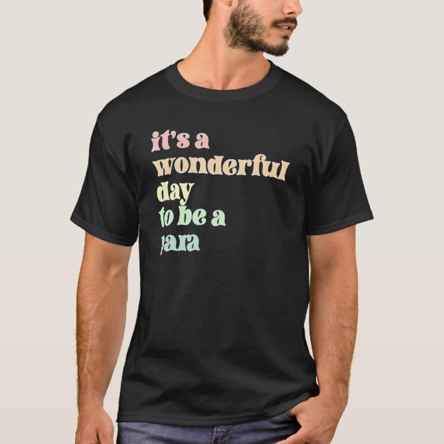 Wonderful Day To Be A Para Paraprofessional Parapr T-Shirt (Front)