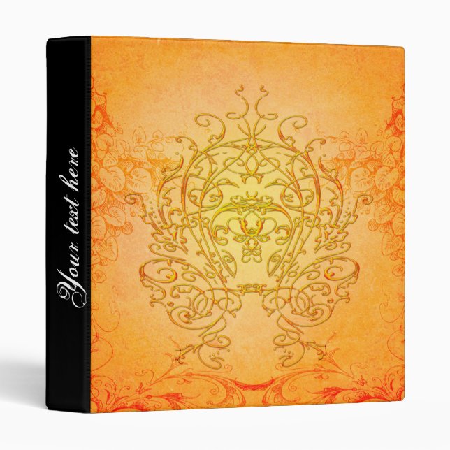 Wonderful decorative floral elements 3 ring binder (Front/Spine)