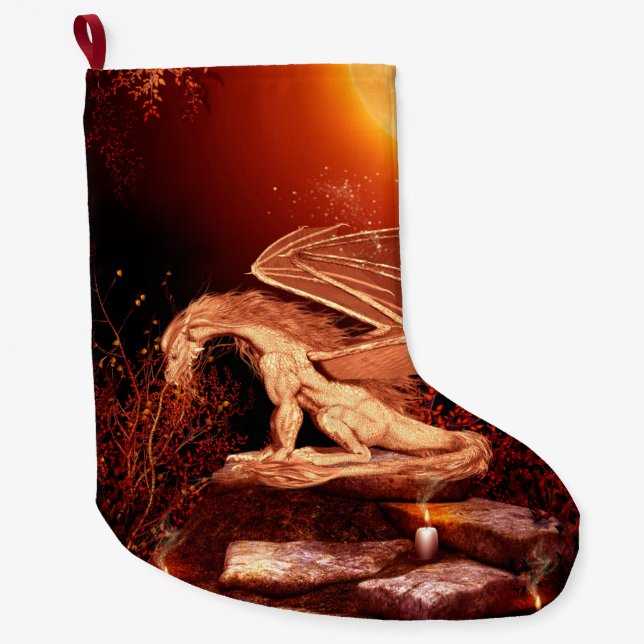 Wonderful dragon large christmas stocking (Front)
