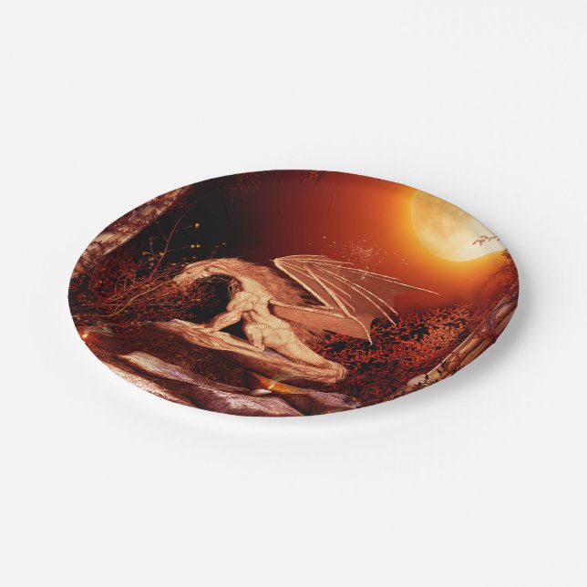 Wonderful dragon paper plates (Angled)